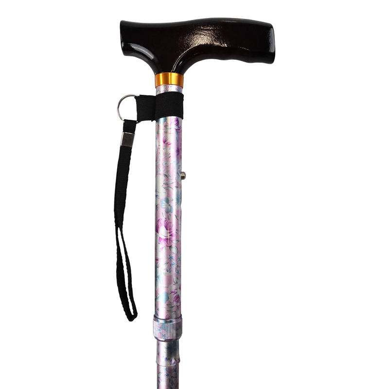 Drive Medical Blossom Red Patterned Folding Walking Cane with Strap