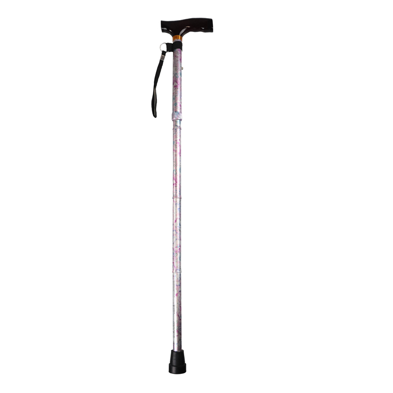 Drive Medical Blossom Red Patterned Folding Walking Cane with Strap