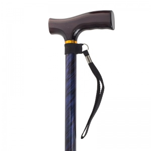 Drive Medical Cyclone Blue T-Handled Walking Cane with Strap