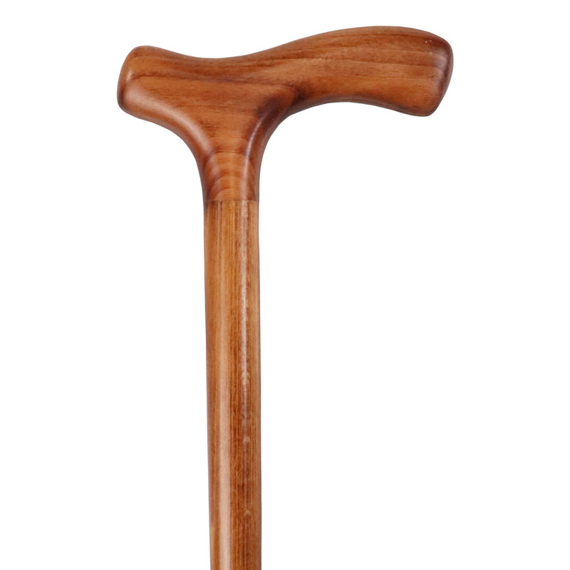 Flame-Scorched Crutch Handle Wooden Walking Stick