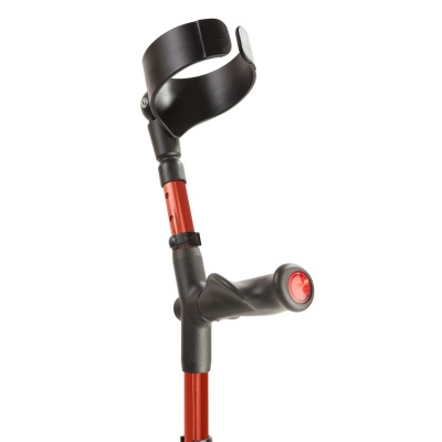 Flexyfoot Comfort Grip Double Adjustable Red Crutch for the Left Hand