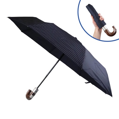 Fulton Chelsea City-Stripe Gents Auto Compact Umbrella (Navy)