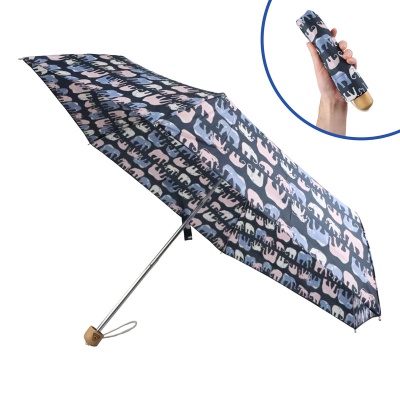 Fulton Eco Planet Recycled Compact UV Umbrella (Marching Elephants)