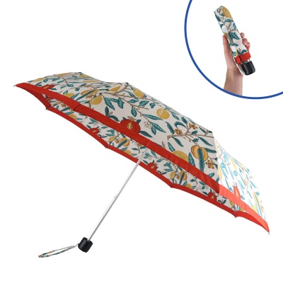 Fulton Minilite-2 Morris and Co. Foldable UV Umbrella (Madder Fruit)