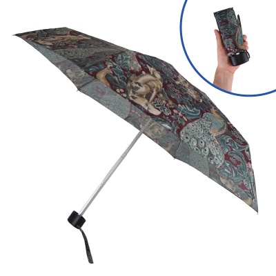 Fulton Tiny 2 Morris and Co Collection Foldable Umbrella (Forest Plum)