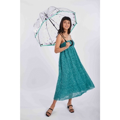 Fulton Birdcage Clear Dome Umbrella (Dog and Bone)