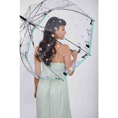 Fulton Birdcage Clear Dome Umbrella (Dog and Bone)