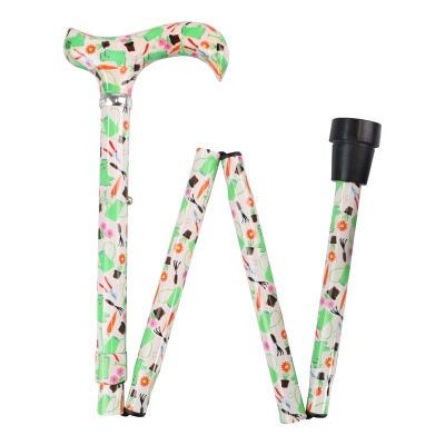 Gardening Pattern Folding Walking Stick