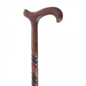 Gents' Beech Derby Walking Stick with Spiral