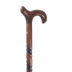 Gents' Beech Derby Walking Stick with Spiral