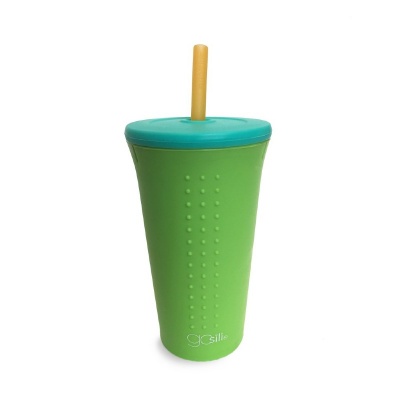 GoSili 12oz Straw Cup, Sea/Yellow