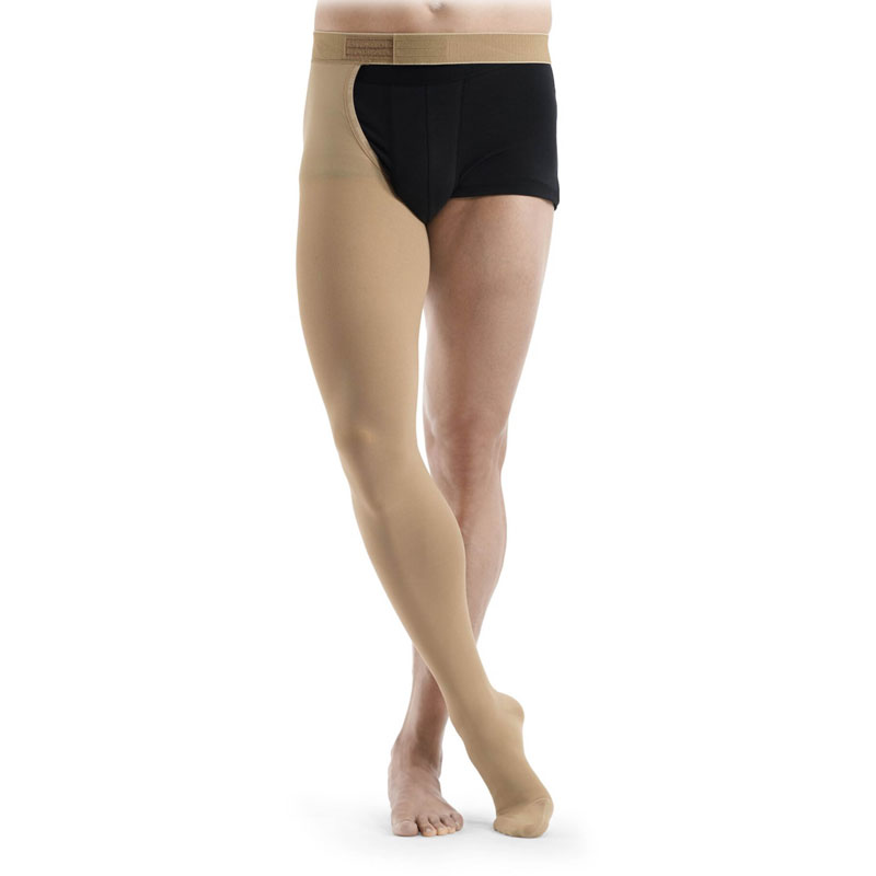 Sigvaris Essential Comfortable Unisex Class 2 Caramel Compression Tights with Waist Attachment