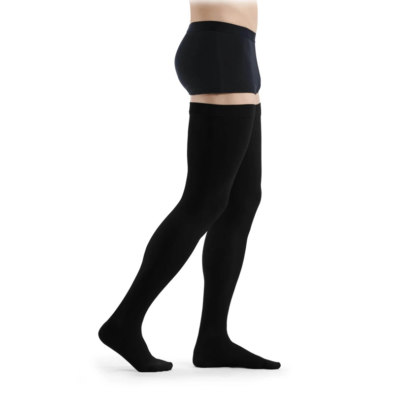 Sigvaris Essential Comfortable Unisex Class 2 Thigh High Black Compression Stockings