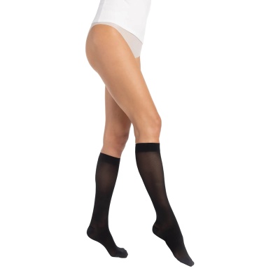 Sigvaris Style Semitransparent Class 1 Knee High Black Compression Stockings