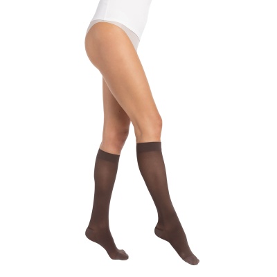 Sigvaris Style Semitransparent Class 1 Knee High Brown Compression Stockings