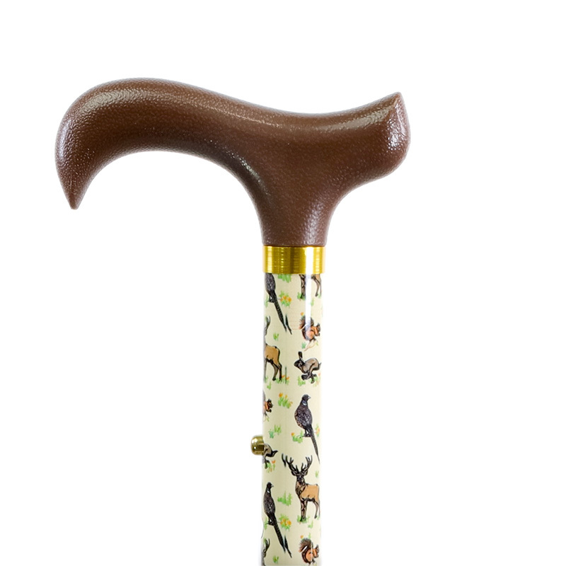 Height-Adjustable Folding Woodlands Derby Walking Stick