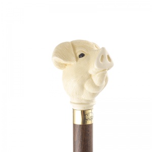 Imitation Ivory Pig Hardwood Cane