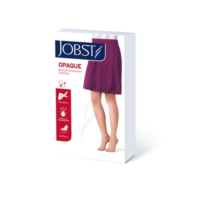 JOBST Opaque Compression Class 1 (18 -  21mmHg) Knee High Navy Closed Toe Compression Garment with Dotted Silicone Band