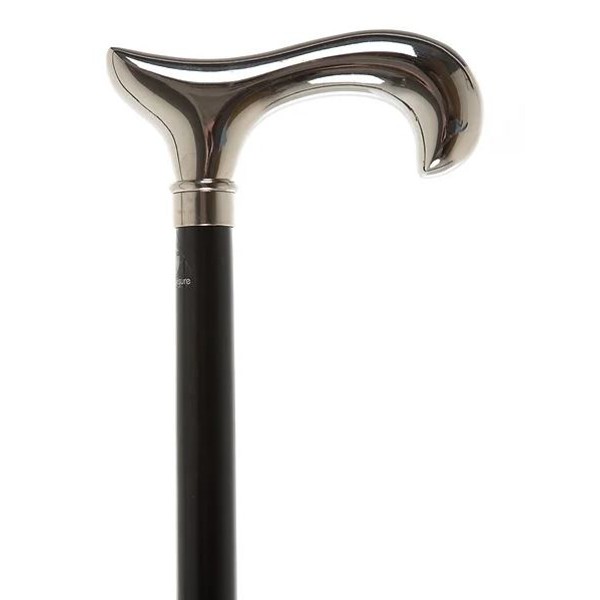 Black Beech Cane with Nickel Derby Handle