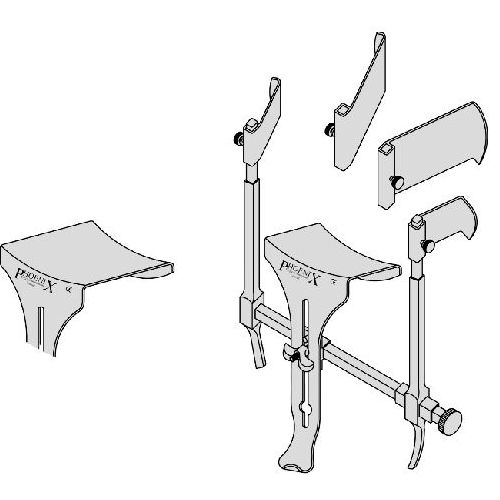 Goligher Retractor Blades (2 Centre Blades and 2 Pairs Lateral Blades)