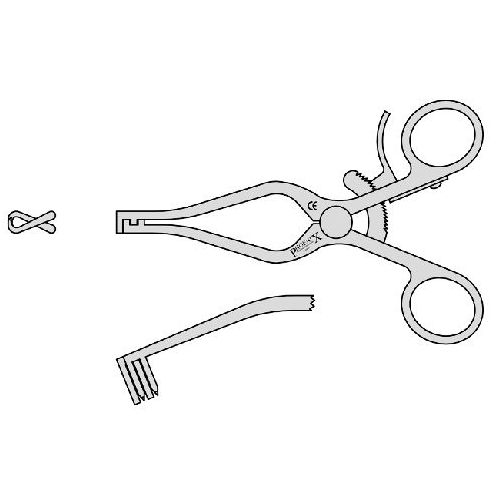 Mollison Retractor Child Size Self Retaining Curved With 2 Into 2 Teeth ...