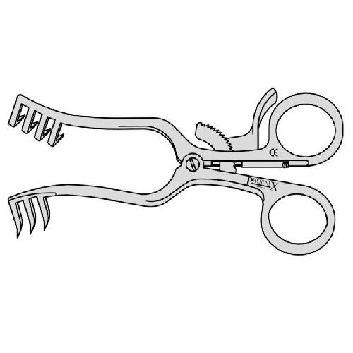 West Retractor With 3 Into 4 Teeth Sharp 140mm