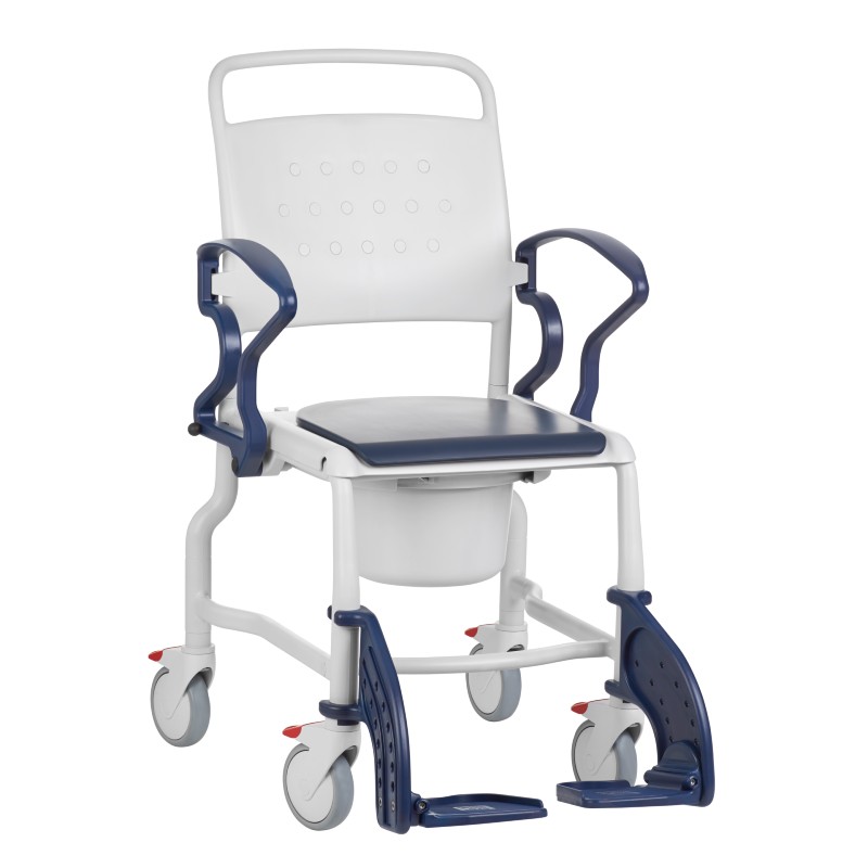 Rebotec Hamburg Height-Adjustable Commode Chair with Wheels