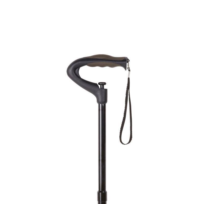 One Push Button Height-Adjustable Walking Stick