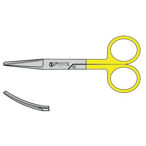 Dressing and Stitch Scissors With Tungsten Carbide Jaws Sharp / Blunt 150mm Curved