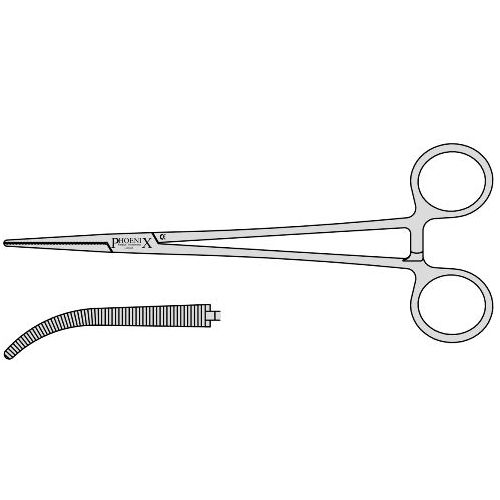 Heiss Half Curve Artery Forceps With Box Joint 200mm Curved