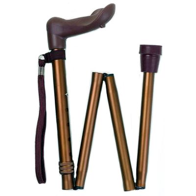 Adjustable Folding Matte Bronze Anatomical Walking Stick