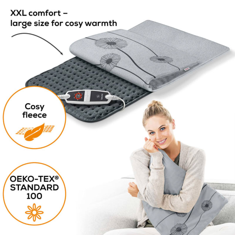 Beurer HK125 XXL Cosy Heat Pad in Grey | Health and Care