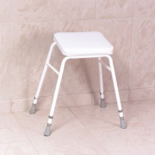 Perching stool for online shower