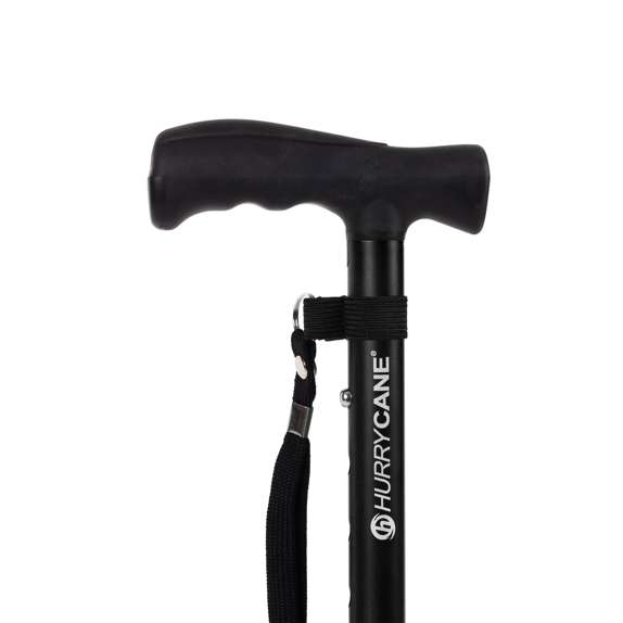 HurryCane Folding Walking Stick (Black) | Health and Care