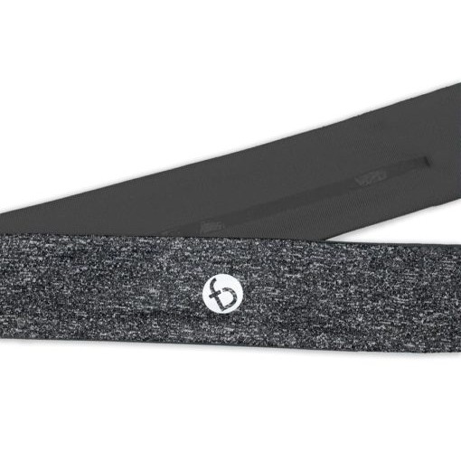 FlipBelt Sports Headband for Men and Women (Heather Grey/Carbon)