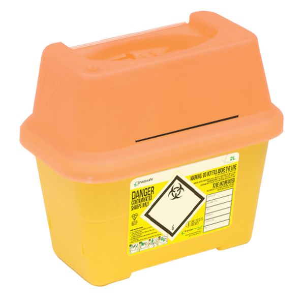 Sharpsafe 2 Litre Sharps Disposal Units (Pack of 50) | Health and Care