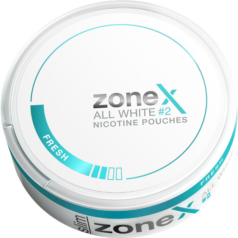 Zone X All White #2 0.8% Nicotine Pouches (Tub of 24)