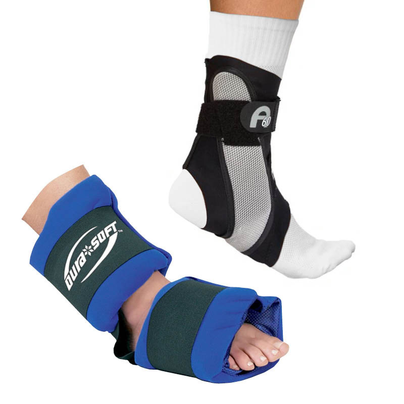 Aircast A60 Ankle Support and DuraSoft Foot and Ankle Ice Pack Wrap Saver Pack