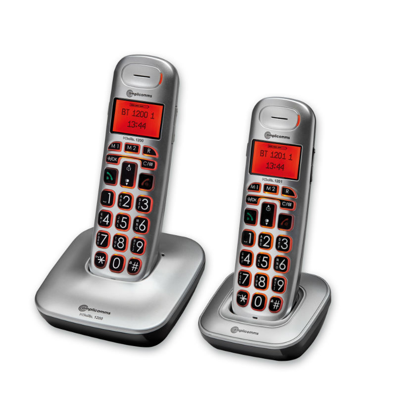 Amplicomms Bigtel 12 Big Button Amplified Cordless Telephones Twin Set Health And Care