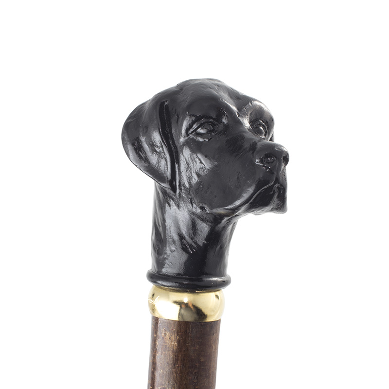 Black Labrador Handle Hazel Walking Stick