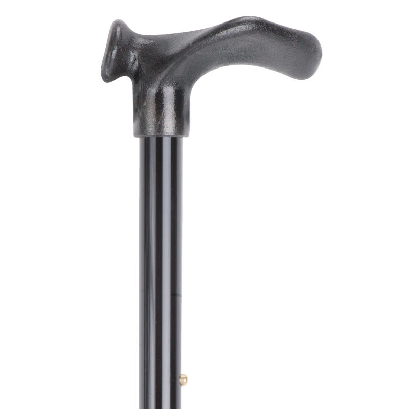 Adjustable Anatomical Black Aluminium Walking Stick