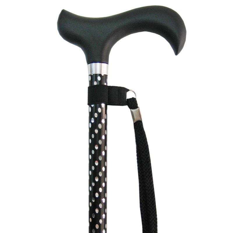 Height-Adjustable Sassy Black Engraved Derby Walking Stick