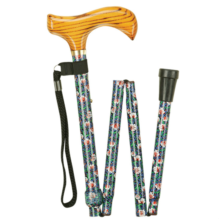 Height-Adjustable Folding Morris Pattern Derby Walking Stick