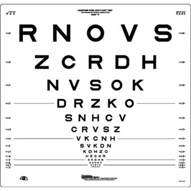 Precision Vision 4-Metre ETDRS LogMAR Chart (Chart 3 Revised)