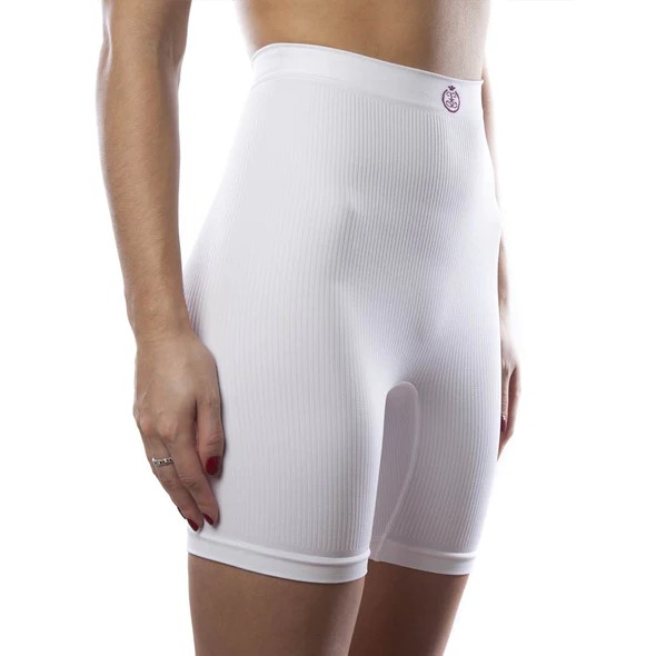 Comfizz High Waist Unisex Lymphedema Support Mid Leg-Length Boxers Level 1 (White)