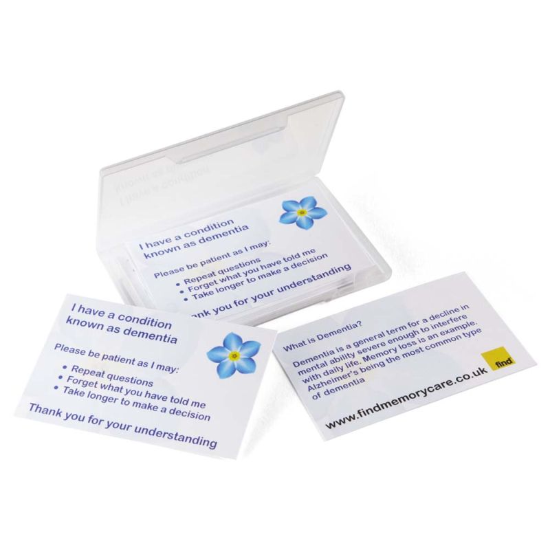 Dementia Patience Cards :: Sports Supports | Mobility | Healthcare Products