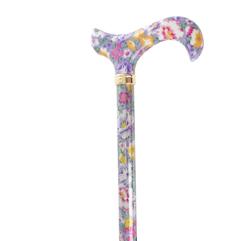 Derby Tea Party Extending Lavender Floral Patterned Cane Health And Care 8479