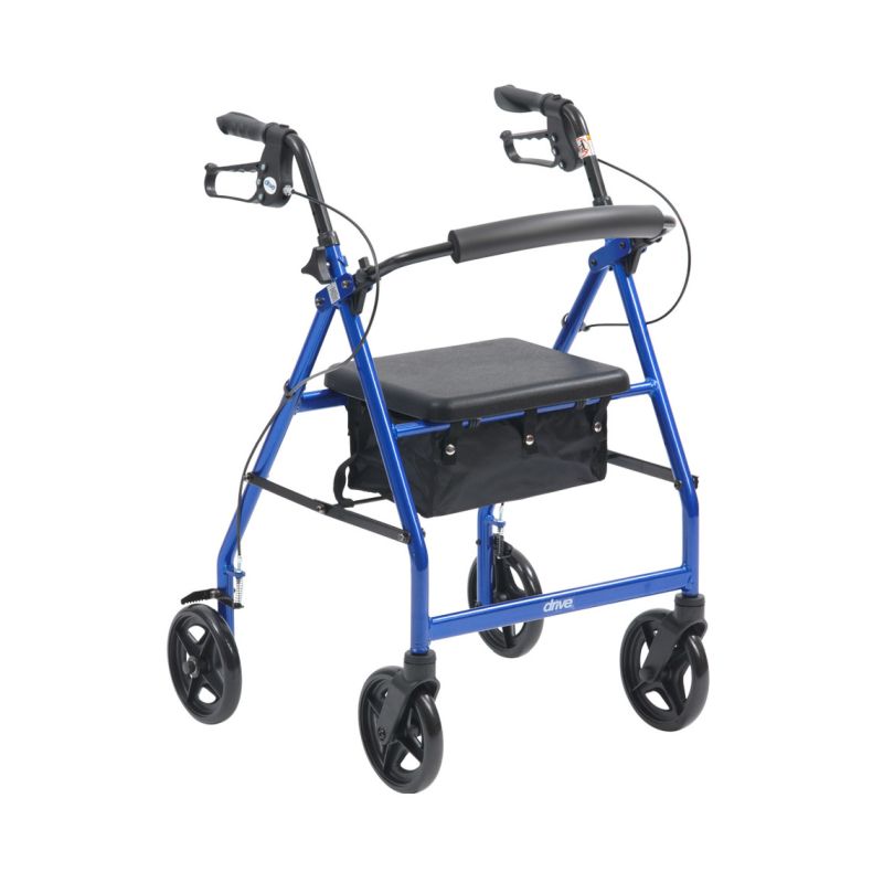 Drive Medical Blue Lightweight Aluminium Rollator with 8'' Wheels