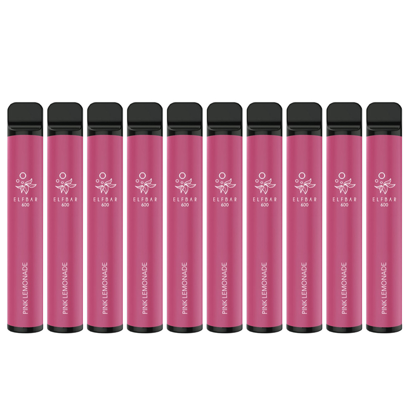 Elf Bar 600 Pink Lemonade Disposable Vape Pen Saver Bundle (Pack of 10)