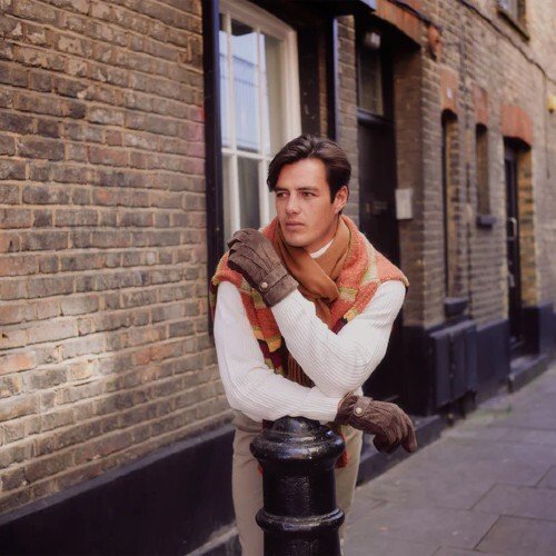 Man wearing brown Chester gloves